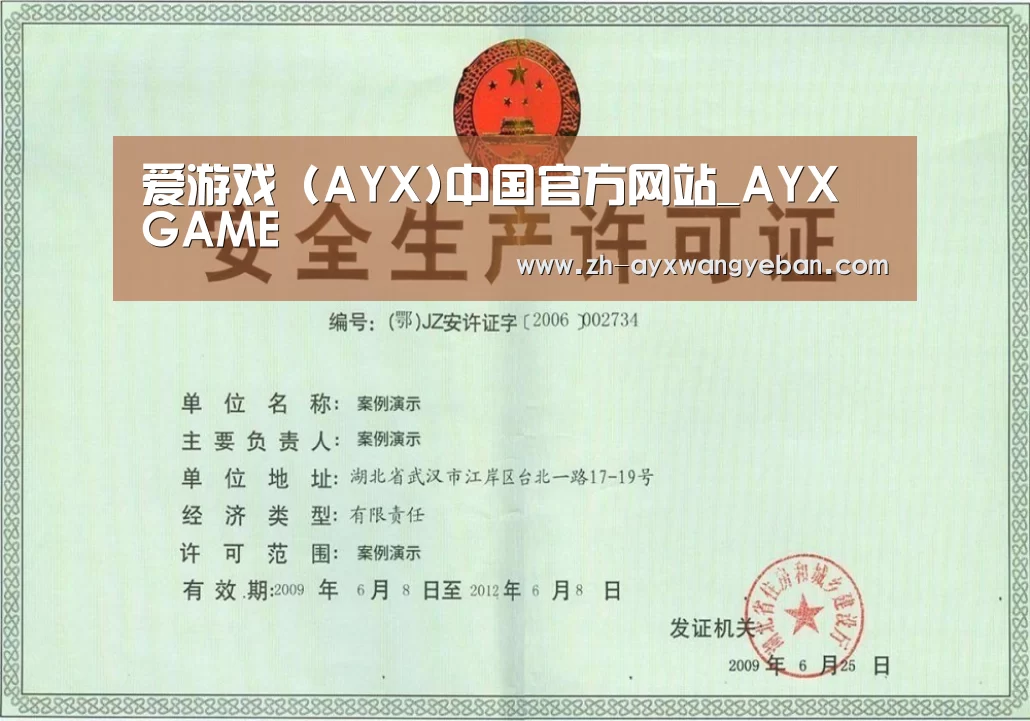 ayx爱游戏网页版荣誉证书三